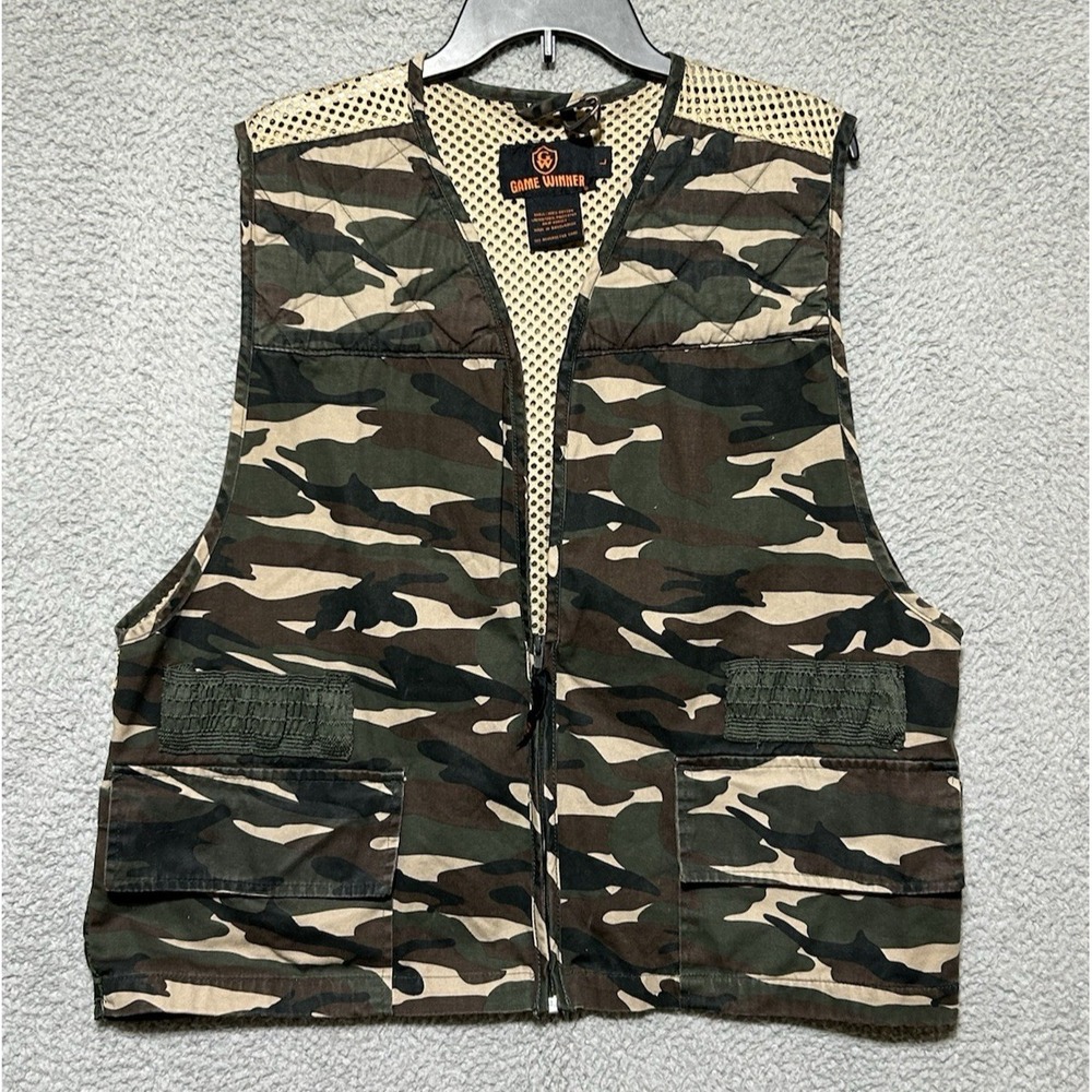 Hunting Vest Men's Large  Game Winner Camo With Pockets Waterfowl